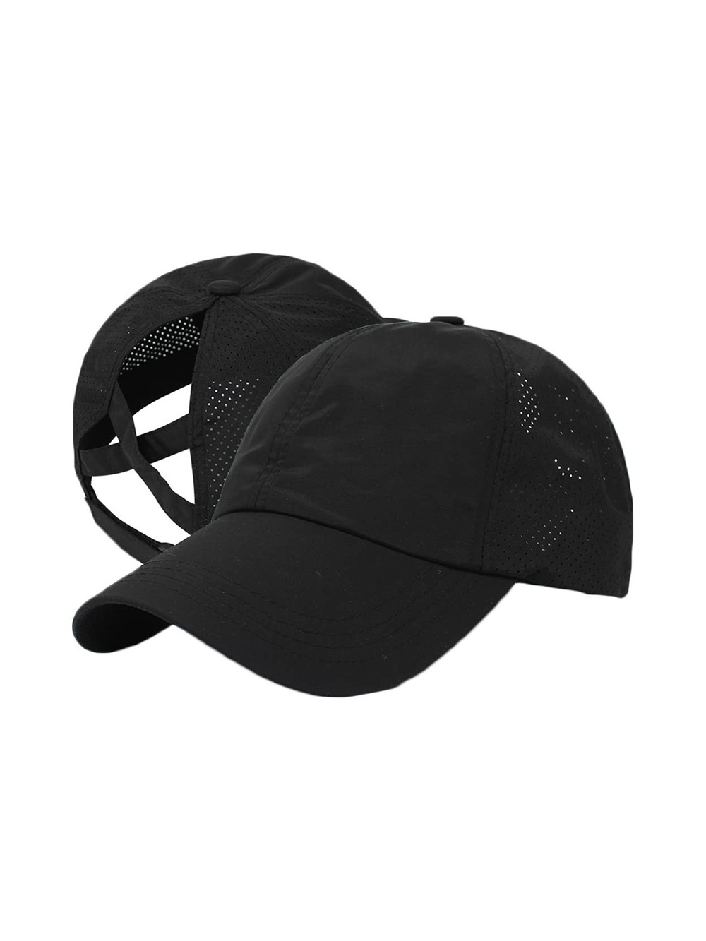 Cross Hat Womens Baseball Cap -Cross Ponytail Hat Baseball Cap | Black | Size OS